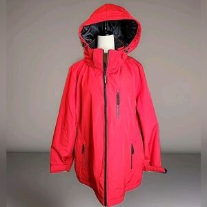 Calvin Klein Men's Size XXL 3 in 1 Jacket Red Removable Hoodie